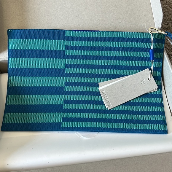 Rothy's Handbags - Rothy’s NWT Aqua Stripe Wristlet